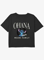 Disney Lilo & Stitch Ohana Family Youth Girls Boxy Crop T-Shirt