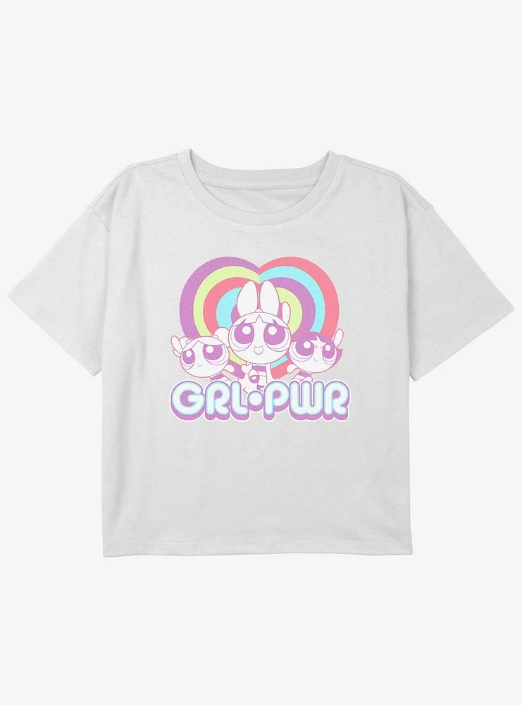 The Powerpuff Girls Pastel Grl Pwr Youth Boxy Crop T-Shirt