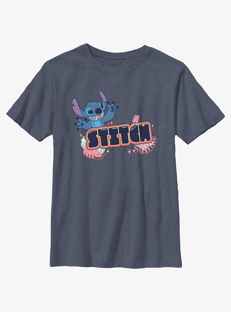 Disney Lilo & Stitch Bubble Font Youth T-Shirt