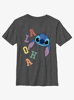 Disney Lilo & Stitch Aloha Colorful Letters Youth T-Shirt