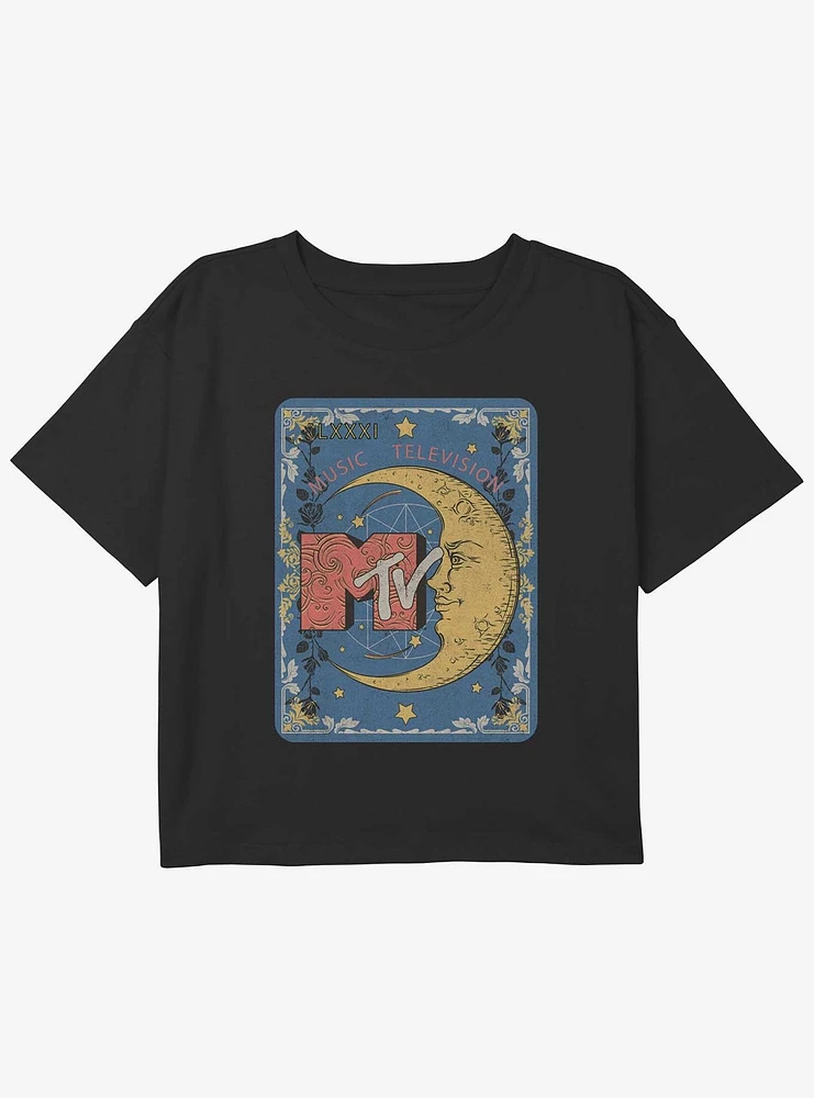 MTV Tarot Card Youth Girls Boxy Crop T-Shirt