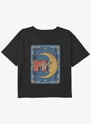 MTV Tarot Card Youth Girls Boxy Crop T-Shirt