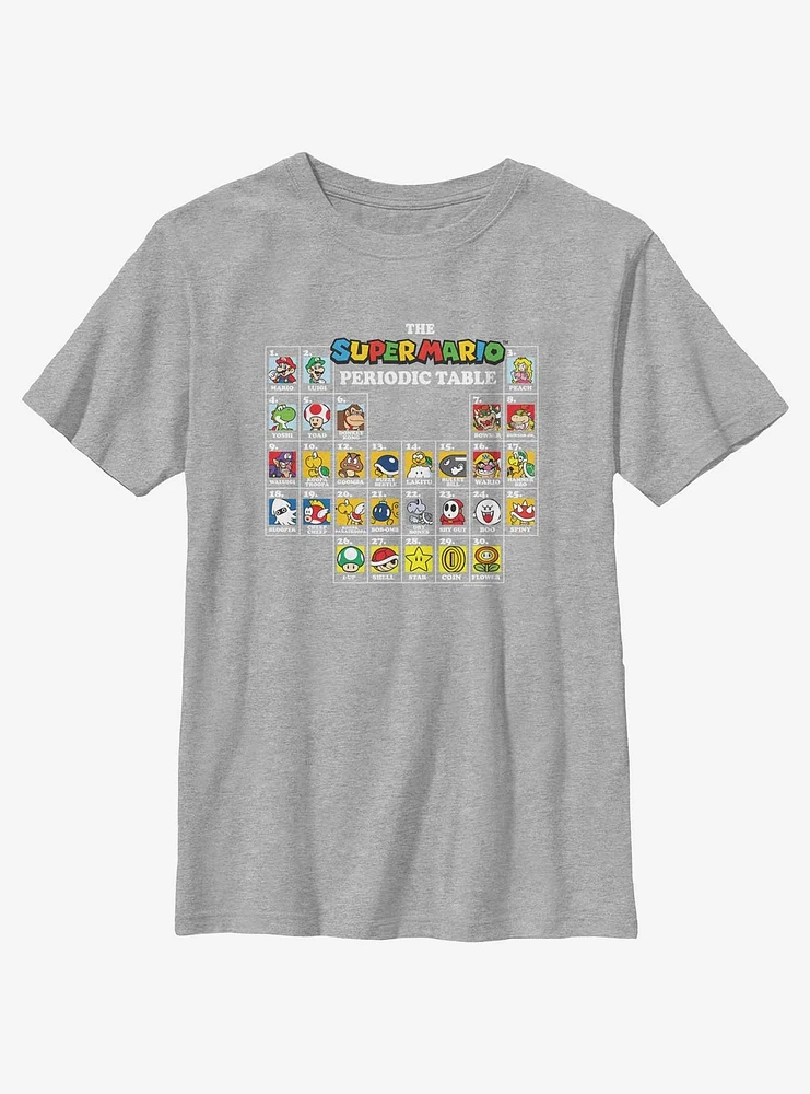 Nintendo Super Mario Periodic Table Youth T-Shirt