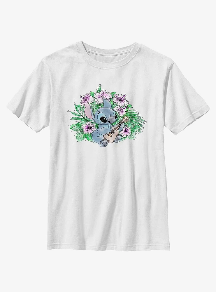 Disney Lilo & Stitch Sketchy Ukulele Youth T-Shirt