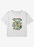 Teenage Mutant Ninja Turtles Turtle Group Youth Girls Boxy Crop T-Shirt