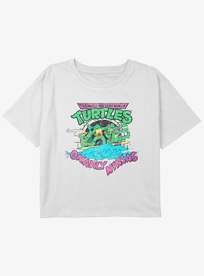 Teenage Mutant Ninja Turtles Gnarly Ninjas Youth Girls Boxy Crop T-Shirt