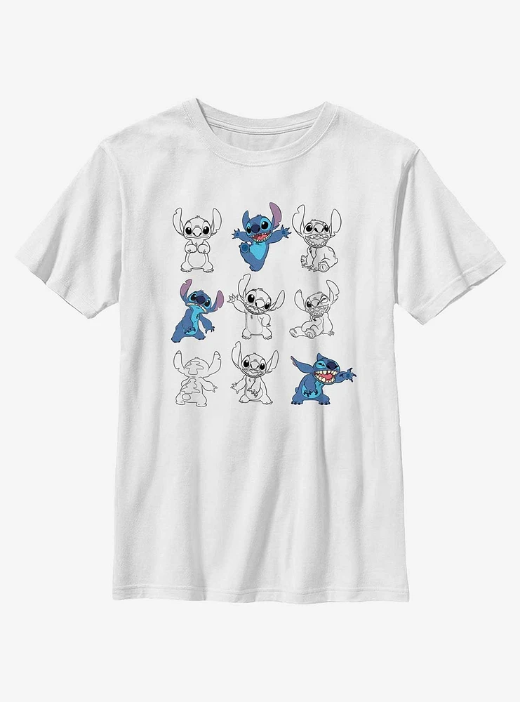 Disney Lilo & Stitch Multi Poses Youth T-Shirt