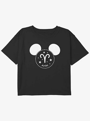 Disney Mickey mouse Aries Youth Girls Boxy Crop T-Shirt