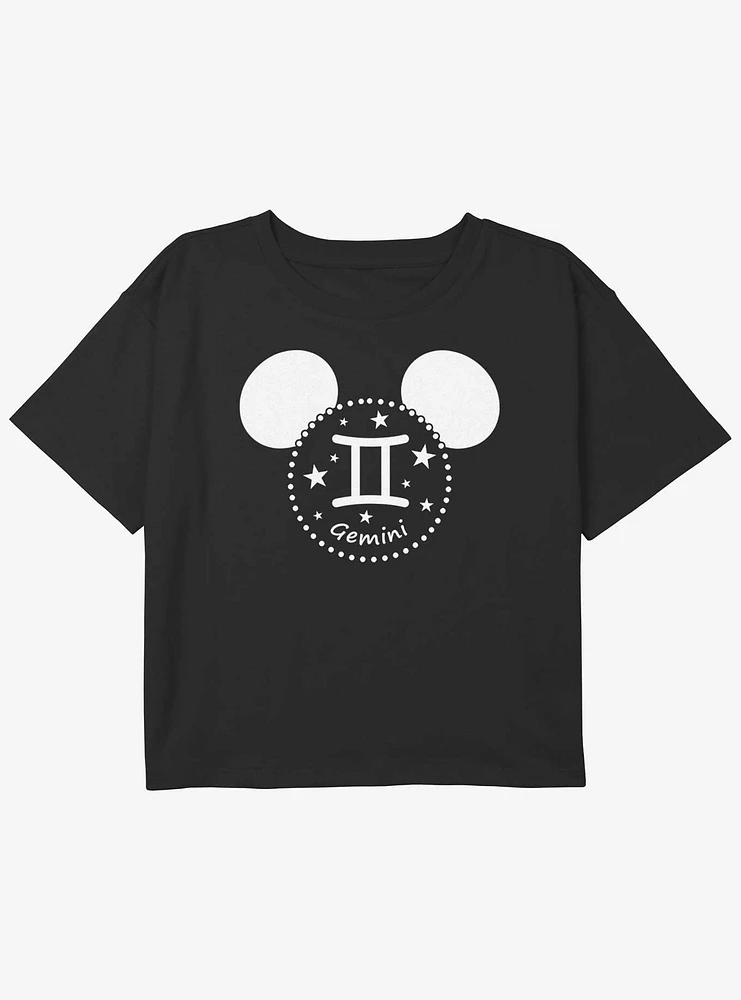 Disney Mickey Mouse Gemini Youth Girls Boxy Crop T-Shirt