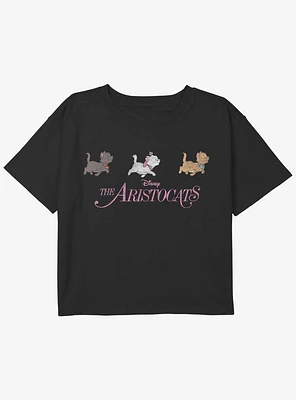 Disney The Aristocats Railroad Walk Youth Girls Boxy Crop T-Shirt