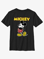 Disney Mickey Mouse Portrait Stance Outline Youth T-Shirt