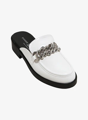 Chinese Laundry White Chain Loafer Mules