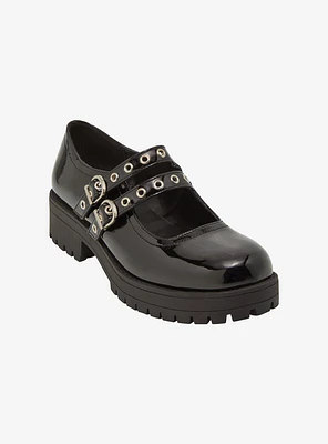 Dirty Laundry Black Grommet Strap Vagabond Mary Janes