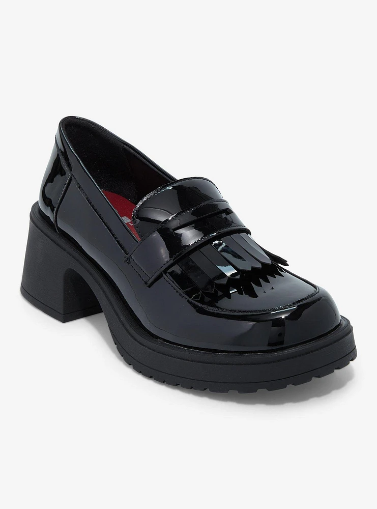 Dirty Laundry Shiny Black Heel Loafer