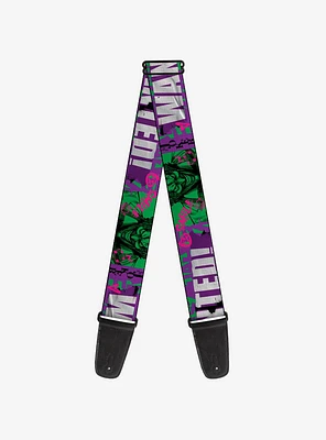 DC Comics The Joker Wanted Smiling Pose and Graffiti Guitar Strap