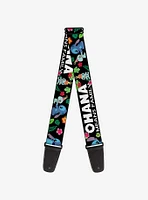 Disney Lilo & Stitch Ohana Stitch Scrump Poses Tropical Guitar Strap