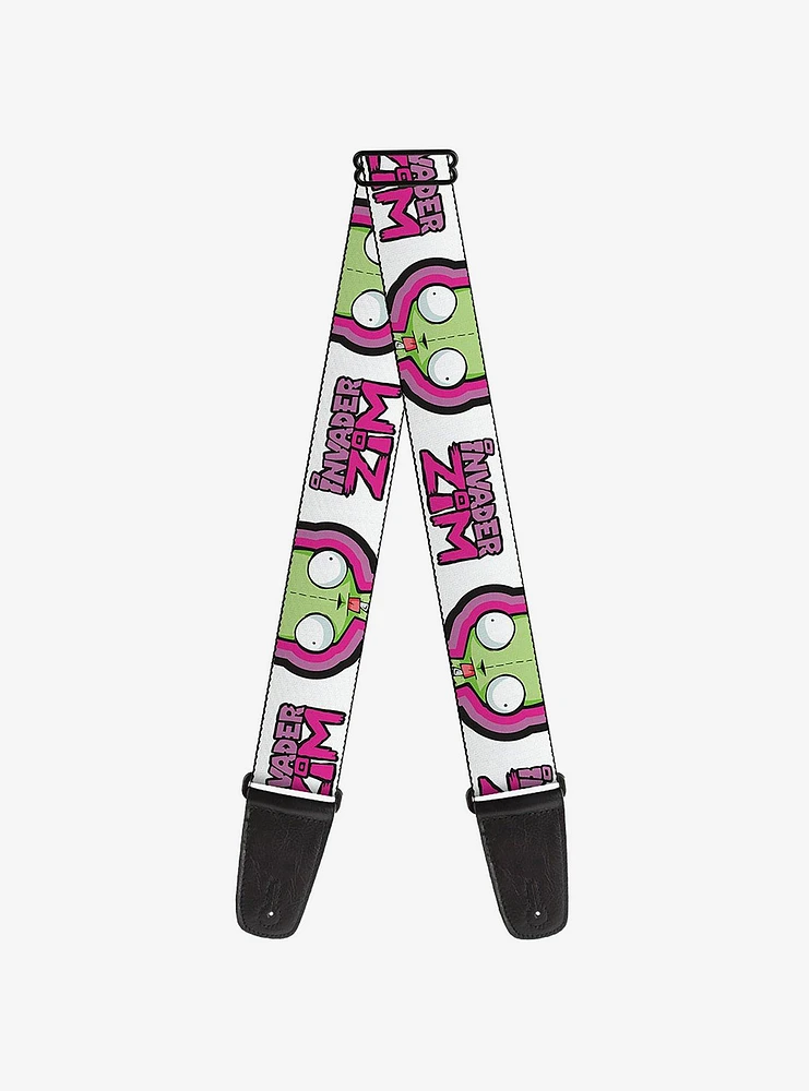 Invader Zim Title Logo and GIR Pose Close Up Guitar Strap