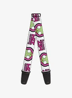 Invader Zim Title Logo and GIR Pose Close Up Guitar Strap