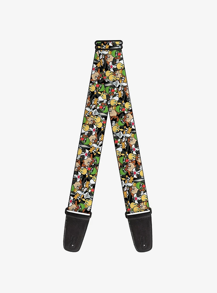 Looney Tunes Character Stacked Collage Guitar Strap