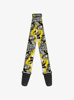 Teenage Mutant Ninja Turtles Shredder Pose and Icons Guitar Strap