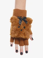 Teddy Bear Fuzzy Convertible Gloves