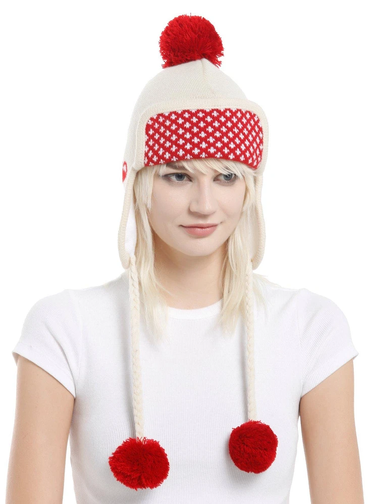 Cherry Pom Tassel Beanie