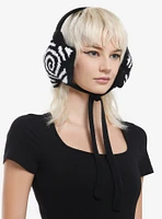 Black & White Spiral Star Tie Earmuffs