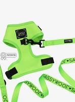 Sassy Woof Neon Green Dog Harness and Leash Bundle