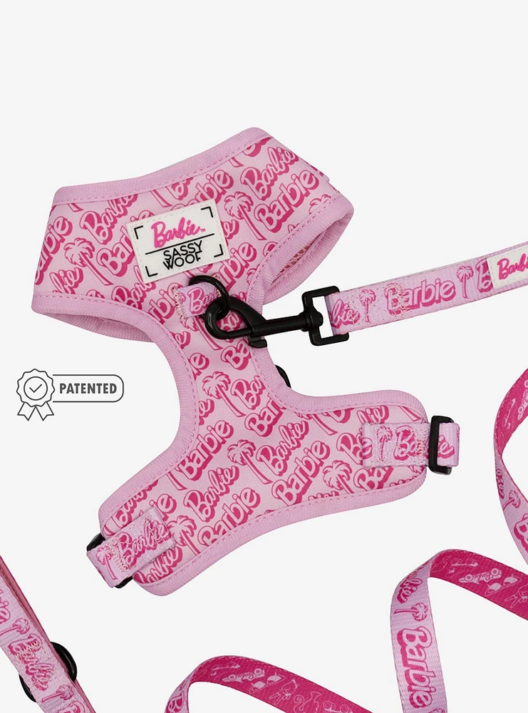 Barbie x Sassy Woof Malibu Dog Harness and Leash Bundle