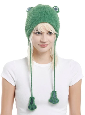 Frog Paws Fuzzy Tassel Beanie