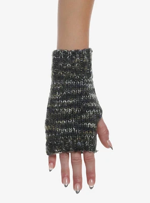 Green Marled Fingerless Gloves