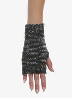 Green Marled Fingerless Gloves