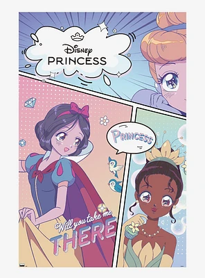 Disney Princess Manga Faces Poster