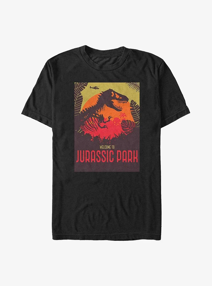 Jurassic Park T. Rex Welcome Sign Big & Tall T-Shirt