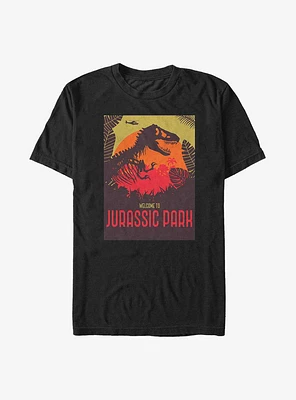 Jurassic Park T. Rex Welcome Sign Big & Tall T-Shirt