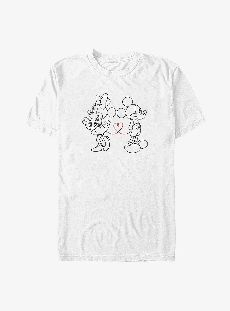 Disney Mickey Mouse & Minnie Heart Strings Big Tall T-Shirt