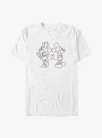 Disney Mickey Mouse & Minnie Heart Strings Big Tall T-Shirt