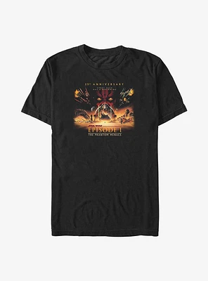 Star Wars Episode I: The Phantom Menace Wide 25th Anniversary Poster Big & Tall T-Shirt