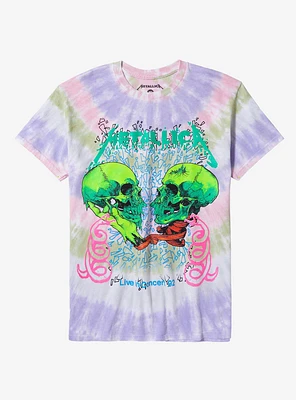 Metallica Skulls Pastel Tie-Dye Boyfriend Fit Girls T-Shirt