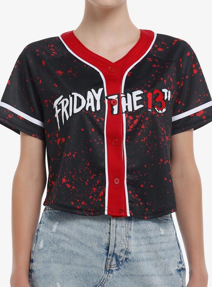 Friday The 13th Voorhees Girls Crop Jersey Top