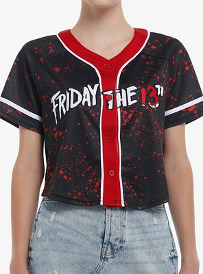 Friday The 13th Voorhees Girls Crop Jersey Top