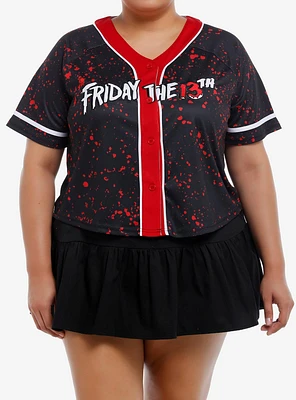 Friday The 13th Voorhees Girls Crop Jersey Top Plus