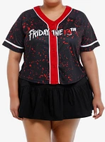 Friday The 13th Voorhees Girls Crop Jersey Top Plus