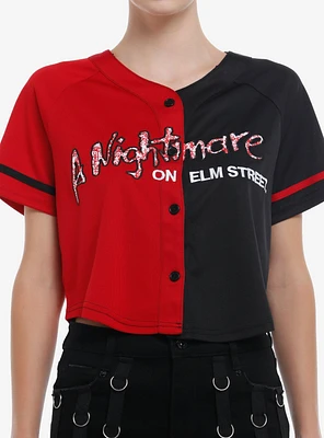 A Nightmare on Elm Street Split Girls Crop Jersey Top