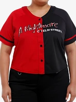 A Nightmare on Elm Street Split Girls Crop Jersey Top Plus