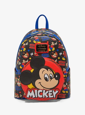 Loungefly Disney Mickey Mouse Classic Icons Allover Print Mini Backpack