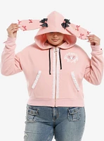 My Melody Lace Ribbon Girls Crop Hoodie Plus