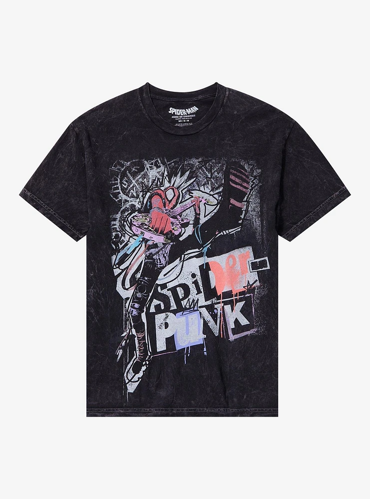 Marvel Spider-Man: Across The Spider-Verse Spider-Punk Mineral Wash T-Shirt