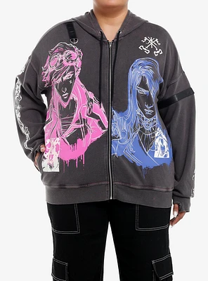 Arcane Vi & Caitlyn Glow-In-The-Dark Girls Hoodie Plus