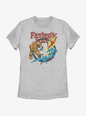 Marvel Fantastic Four Squad Vintage Style Womens T-Shirt